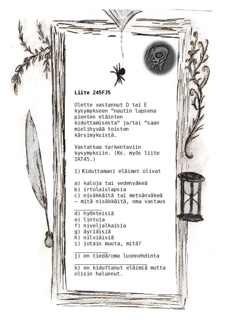 Hyönteisiä vai irtolaislapsia? Pyövelitär-sarjakuvan kyselylomake kertoo asenteista aquiloja kohtaan.